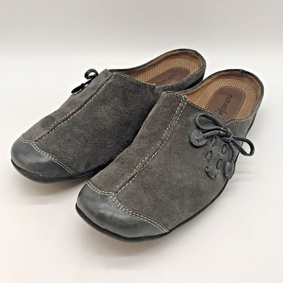 Natural Soul by Naturalizer Fanner Mules Women's 7.5M Gray Slide Comfort Clogs - Picture 3 of 10